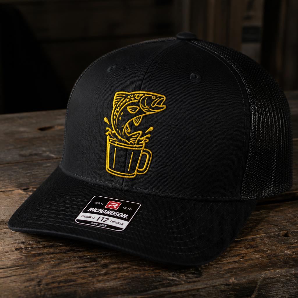 Trucker Hat — Yellow on Black